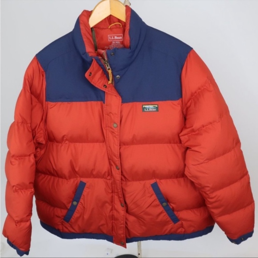 L.L. Bean Red and Blue Puffer Jacket
